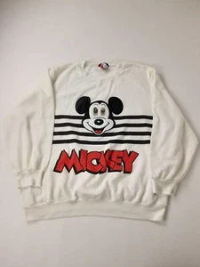 90s Disneyland Mickey Mouse Crewneck Sweater 42/22W Made In USA Lenticular Eyes - Picture 1 of 8