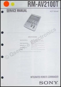 Sony RM-AV2100T RMAV2100T Original Impreso Manual de Servicio de Fábrica con Diagramas - Imagen 1 de 1