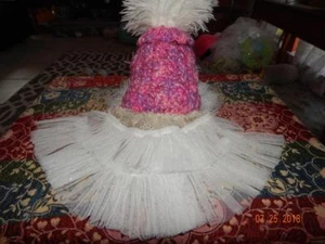 XS IVORY SHIMMY DRESS dog apparel Layered ruffle skirt - Picture 1 of 1