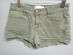 No Boundaries Women Green Denim Shorts Size 9 - Picture 1 of 3