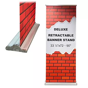 Deluxe einziehbarer Bannerständer mit verbreiterter Basis 33 1/2" Breite x 72 ~ 90" Höhe (nur Ständer) - Bild 1 von 12