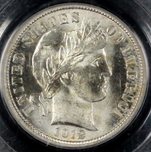 1912 10c Barber Dime PCGS MS 65 - Picture 1 of 5