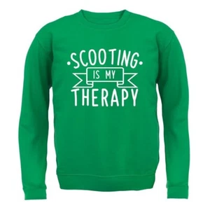 Scooting Is My Therapy - Kids Hoodie / Sweater - Scooter Scoot Bike E Push - Picture 1 of 20
