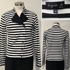 AGNES B Black/White Stripe Cotton Double Breast Jacket,Cardigan 2/10UK-AUST/6US