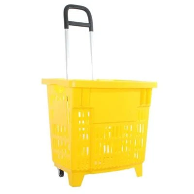 GERSO Carrello della Spesa 55 Litri con Ruote Plastica ABS Carrello della Spesa Giallo