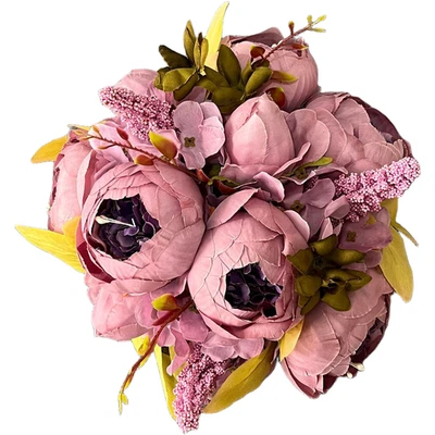 Künstliche Rose Kugel Pfingstrose Kunstblume Brautstrauß für Hochzeitsdeko - Bild 1 von 4