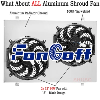 Aluminum Electirc Shroud Fan For 1985-1996 Ford F-150 F-250 F-350 Bronco 4.9L - Image 1 of 4