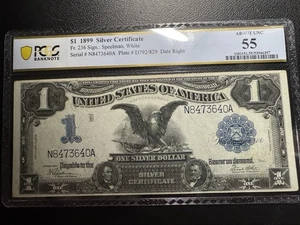 US 1899 $1 Black Eagle Silver Certificate Speelman/White FR 236 PCGS 55 AU - Picture 1 of 2