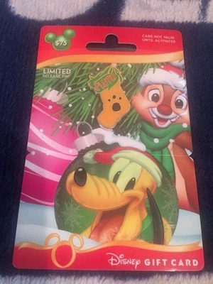 DISNEY Pluto, Christmas ( 2012 ) Gift Card and Pin ( $0 ) Limited Edition - Image 1 of 2