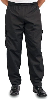 KNG Black Baggy Cargo Chef Pants for Men and Women – Drawstring Large,  - Image 1 of 4