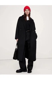 Abrigo envolvente doble cara BANANA REPUBLIC, pequeño, negro, #537914 NUEVO - Imagen 1 de 7