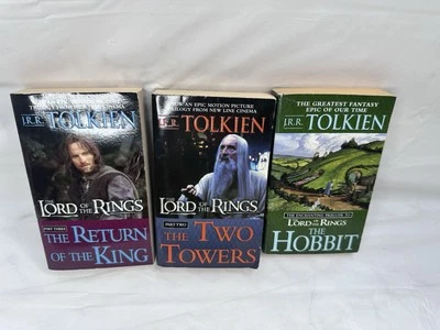 Tolkien Set Of 3 Books The Hobbit & Lord of The Rings Del Rey Foto 1 de 2