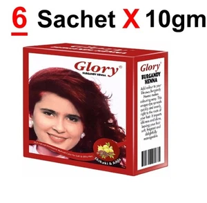 Indisches Henna für Haare - Natürliches und Bio Henna - Burgund (6 Beutel X 10gm) - Bild 1 von 3