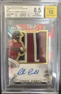Parche Jumbo Topps Inception 2023 Autógrafos Rojo #/50 Corbin Carroll BGS 8.5/10 - Imagen 1 de 2