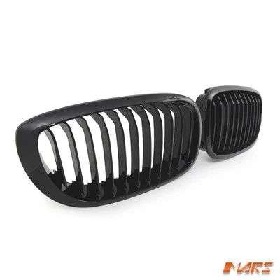 Gloss Black Front Bumper Kidney Grille for BMW 3-Series E46 2D Coupe 03-05 LCi - image 1 of 4