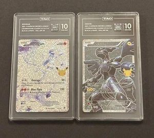 Reshiram 113 + Zekrom 114-Both TAG GRADE 10-Pokemon Celebrations - Picture 1 of 3