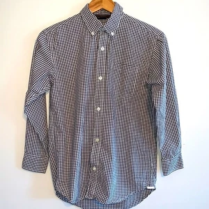 Gap Brown and White Checkered Button Down Boys' Shirt Size XL 12 - Picture 1 of 3