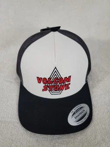 VOLCOM STONE PIT STOP TRUCKER MESH MENS SNAPBACK HAT WHITE BLACK GREY NEW - Picture 1 of 8