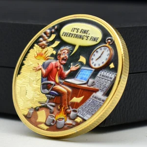 Moneda Desafío Rise in Chaos and Adversity Todo es Medalla Fina Chapada en Oro - Imagen 1 de 12