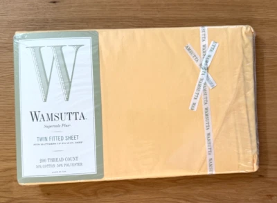 Nueva sábana ajustable Wamsutta Supercale Plus Twin 200 TC amarillo girasol Foto 1 de 2
