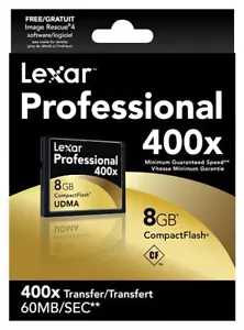 Genuine Rare New in box Lexar 8GB 400x Compact Flash Card CF + Card Reader - Picture 1 of 2