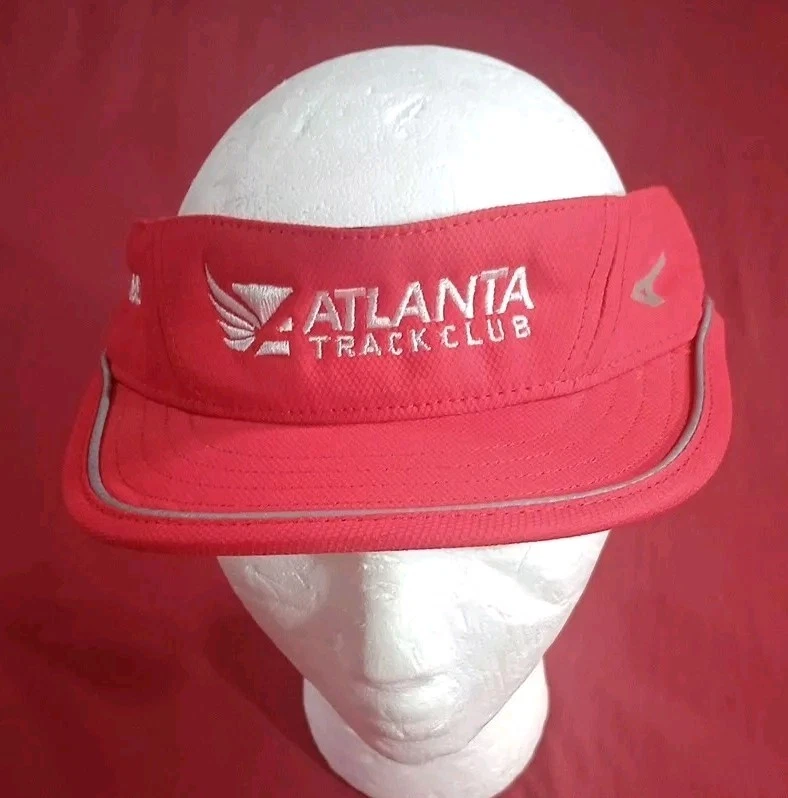 Atlanta Track Club Mizuno Visor Hat Red Member Running Jogging Gear