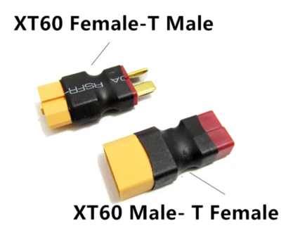 ✅ 2er Adapter SET XT60 auf T-Plug T-Dean Lipo Akku Male Female Stecker Buchse RC - Bild 1 von 4