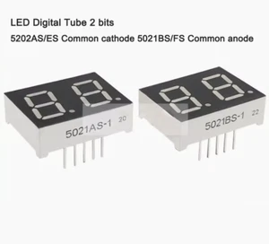 Tubo digital LED 2 bits 5202AS/ES cátodo común 5021BS/FS ánodo común - Imagen 1 de 5