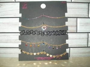 NOBO 4 12" Chokers with Extenders and 1 Stretch Choker Little Hearts & Sparkles - Picture 1 of 1