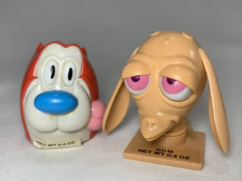 1993 TOPPS - REN & STIMPY BUBBLE GUM CANDY CONTAINERS, NICKELODEON   -A Cover