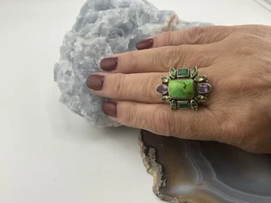 NEW NICKY BUTLER / TURQUOISE Multi GEMSTONES STERLING SILVER RING 9 - Picture 1 of 7