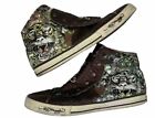 Ed Hardy Men’s Shoes- High Top Canvas Sneakers- Traditional Japanese Tattoo Sz13
