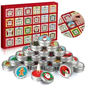 MTLEE 24 Pcs Candle Advent Calendar 2025-24 Days Christmas Scented Candles Gi... - Picture 1 of 7
