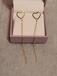 18k Saudi Gold Drop Earrings. - Picture 1 of 3