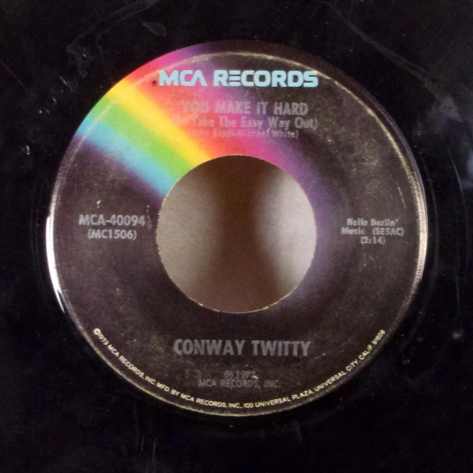 Conway Twitty You Make it Hard / You've Never Seen This Far Before 7" 45 MCA VG- - Image 1 of 1