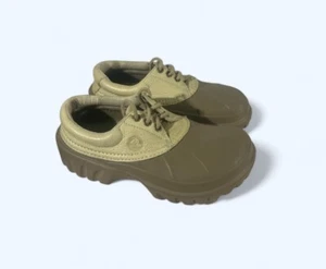 Crocs Axel Islander Lace Up Shoes Unisex Mens 6 Womens 7 Tan Leather Duck Boot - Picture 1 of 6