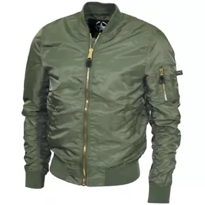MFH Giacca Giubbotto uomo militare leggera Pilota US Airforce Jacket MA1 Green - Imagen 1 de 4
