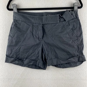 J Crew Shorts Damen 0 grau Chino Utility Bündchen geknöpfte Taschen Wandern dunkle Waschung - Bild 1 von 9