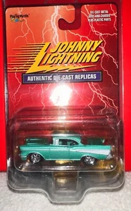 JOHNNY LIGHTNING Red Card Series 1957 Chevy Bel Air 1:64 Teal MOC - Picture 1 of 2