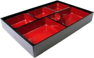 5 Set Bento Box 6 Compartments Tray and Plate 14x10.5 inch 1593x5 - Bild 1 von 6