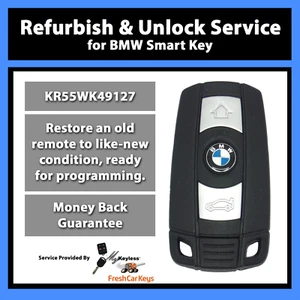 Desbloqueo servicio de flash para BMW entrada remota sin llave llave llave llavero KR55WK49127 - Imagen 1 de 7