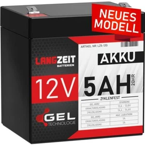 Akku 12V 5Ah Blei Gel Akku Batterie Bleiakku ers. 4Ah 4,5Ah 12Volt Battery Accu - Bild 1 von 4