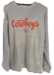 NWT Womens Oklahoma State Cowboys Sweatshirt Comfy Terry L/S Crew Gray - Picture 1 of 5