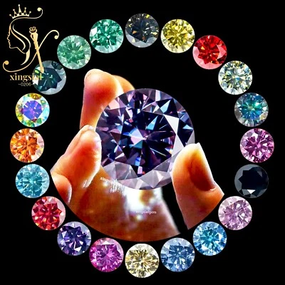 Brilliant Cut Round Moissanite Loose Stone Colour VVS1 Gemstone With Certificate - Image 1 of 4