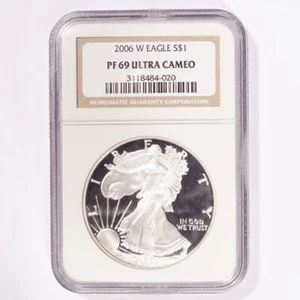2006-W Silver American Eagle Proof Dollar NGC PF69 Ultra Cameo - Picture 1 of 2