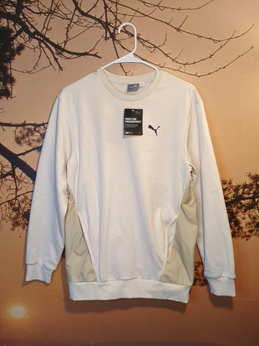 Felpa bianca girocollo Puma Open Road logo nuova con etichetta taglia S 67589687