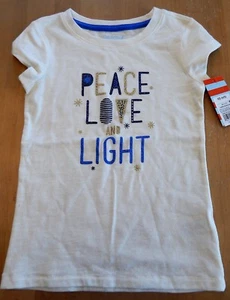 Cat & Jack Peace Love + Light Hanukah Girl's T-Shirt Size XS (4/5) - Picture 1 of 2