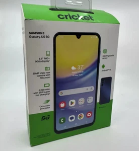 Cricket Wireless Samsung Galaxy A15 5G 128GB Blue 50 MP Prepaid Smartphone New - Picture 1 of 4