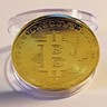 BITCOIN!! Gold Plated Physical Bitcoin in protective acrylic case FAST SHIPPING