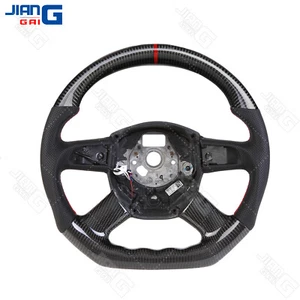 Real Carbon Fiber Perforated Leather Steering Wheel for Audi A4 A5 2008-2010 - Picture 1 of 8